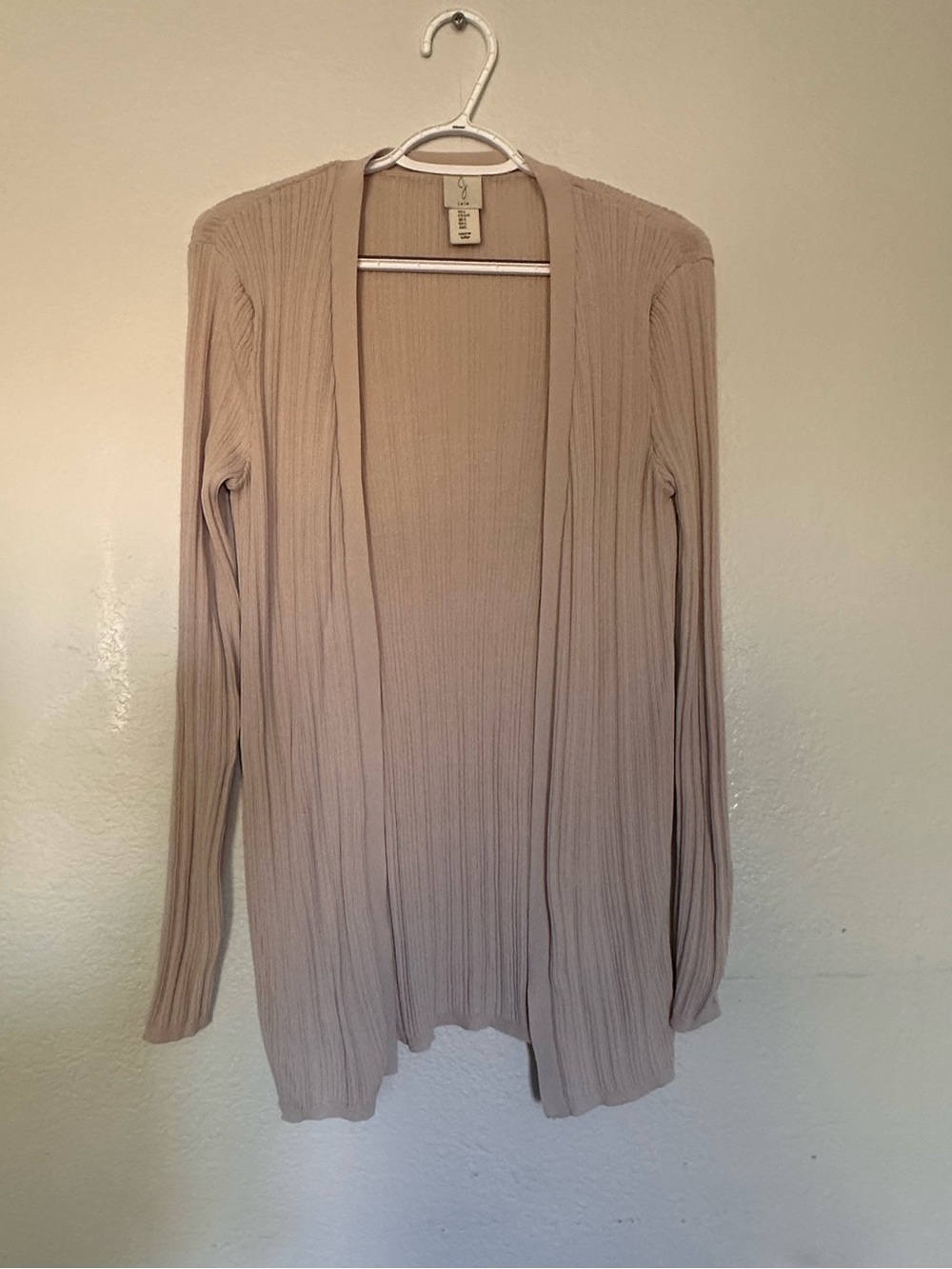 Joie Light Taupe Open-Front Ribbed Women's Cardigan Size Large